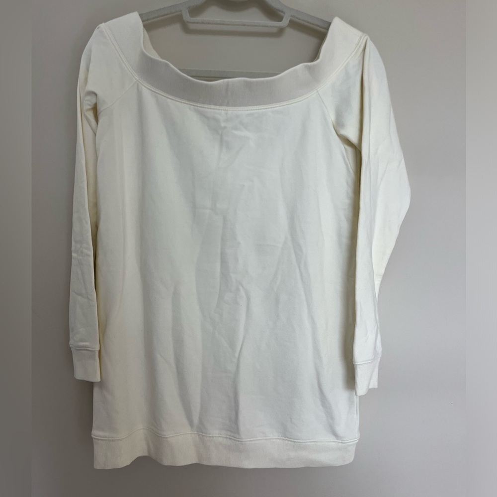 Daily Ritual Cream Off White Boat Neck Top Size Small - Picture 2 of 8